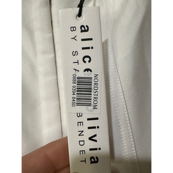 Alice + Olivia Diana Sleeveless Structured Midi Dress Off White 14 NWT Wedding - Picture 14 of 16